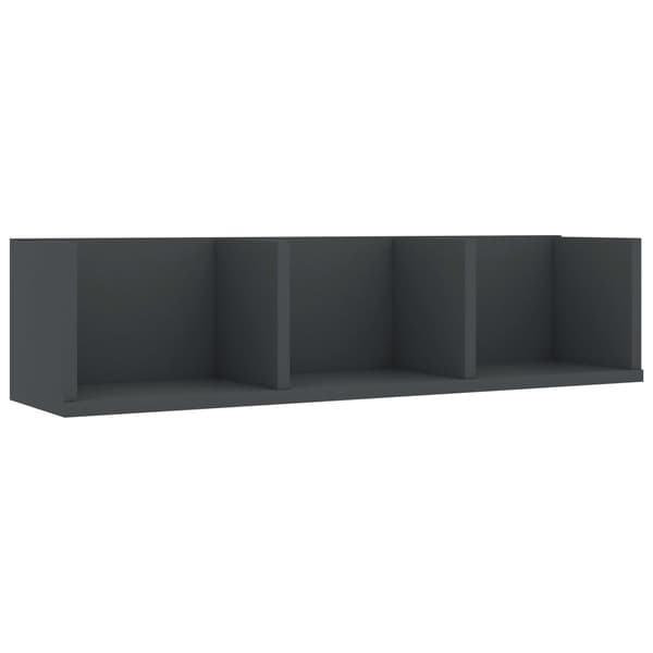 vidaXL CD-hylla grå 75x18x18 cm konstruerat trä grå
