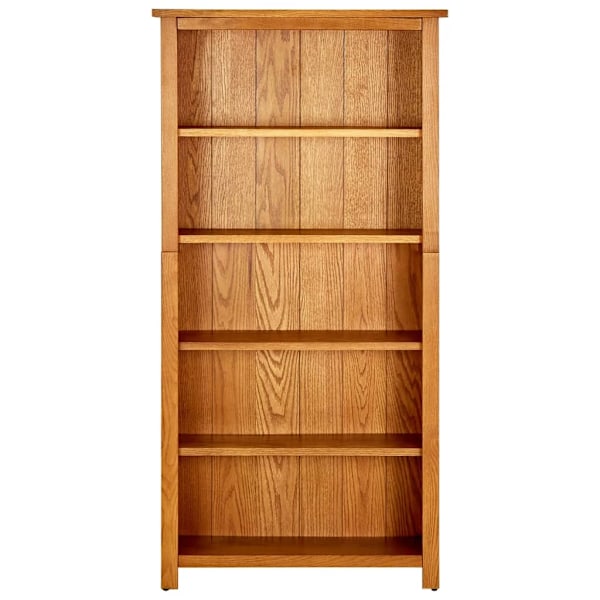 vidaXL Bokhylla 5 hyllor 70x22x140 cm massiv ek Brun