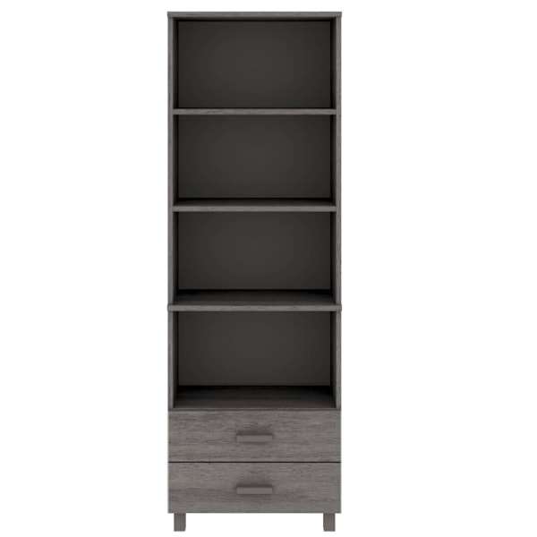 vidaXL Högskåp HAMAR ljusgrå 60x35x180 cm massiv furu grå