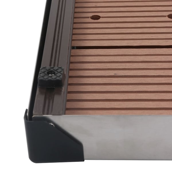 vidaXL Golv till utedusch WPC rostfritt stål 80x62 cm brun Brun