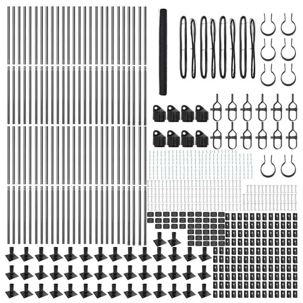 vidaXL Hexagonal stängsel med betongfundament 100 x 1,5 m Grå Mesh Grå