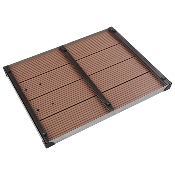 vidaXL Golv till utedusch WPC rostfritt stål 80x62 cm brun Brun
