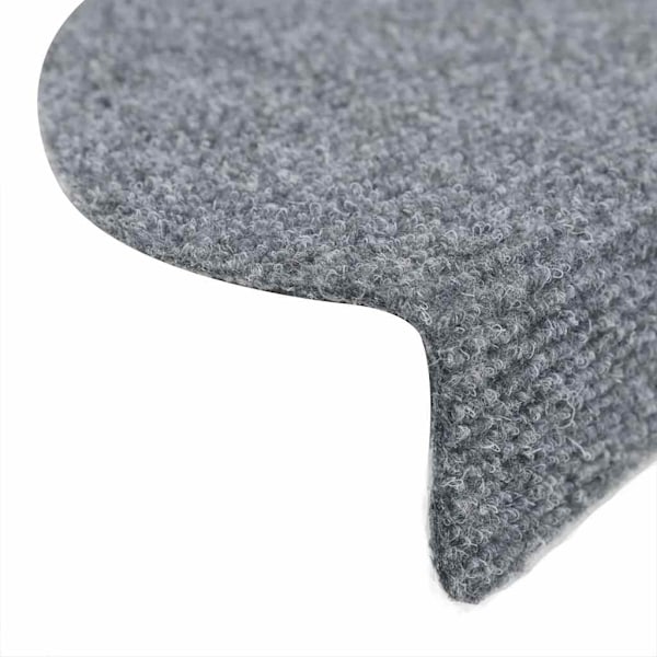 vidaXL Trappstegsmattor självhäftande 5 st ljusgrå 56x17x3 cm brodyr grå