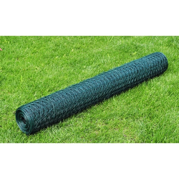vidaXL Stängselnät Hexagonal 75 cm x 25 m, 1 mm Grön