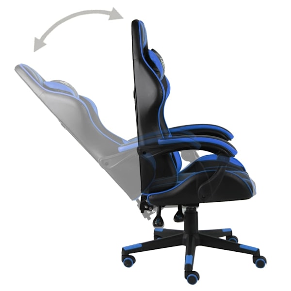 vidaXL Gamingstol svart och blå konstläder Blå
