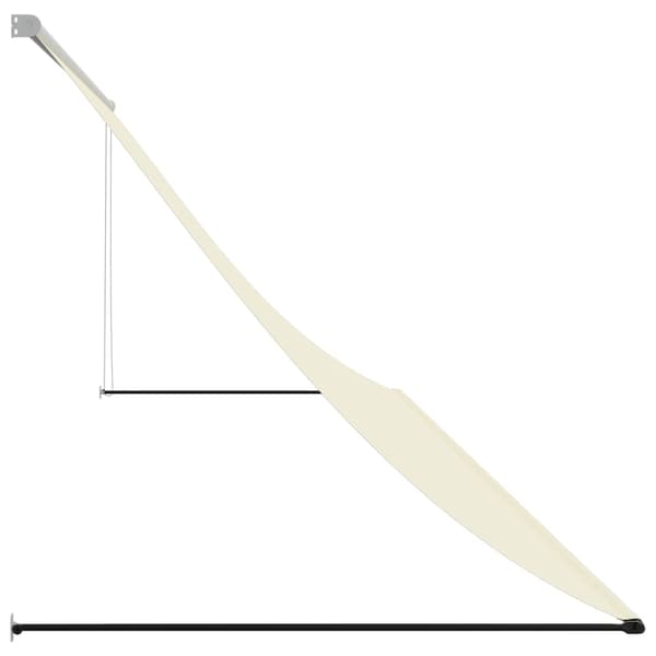 vidaXL Markis infällbar gräddvit 400x150 cm tyg och stål Kräm