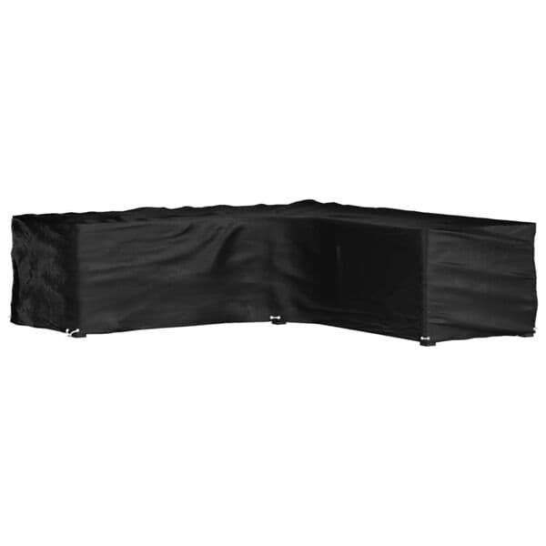 vidaXL Överdrag för utemöbler 16 ölj. 285x285x70cm L-format Svart