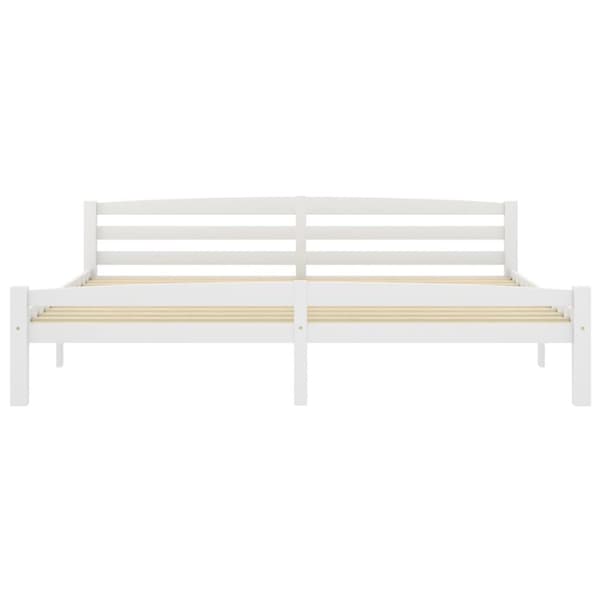 vidaXL Sängram vit massiv furu 200x200 cm Vit