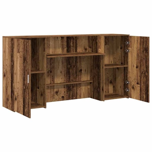 vidaXL Receptionsdisk grå sonoma 200x50x103,5 cm konstruerat trä Brun