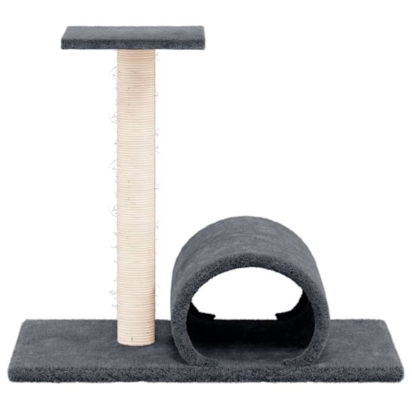 vidaXL Klöspelare för katt med tunnel Mörkgrå 60x34,5x50 cm Grå
