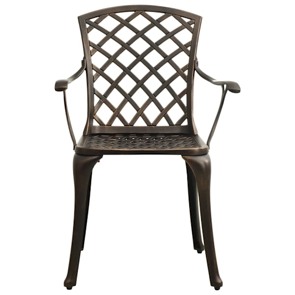 vidaXL Caféset 3 delar gjuten aluminium brons Brun