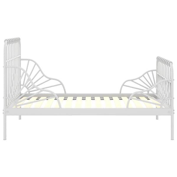 vidaXL Utdragbar sängram vit metall 80x130/200 cm Vit