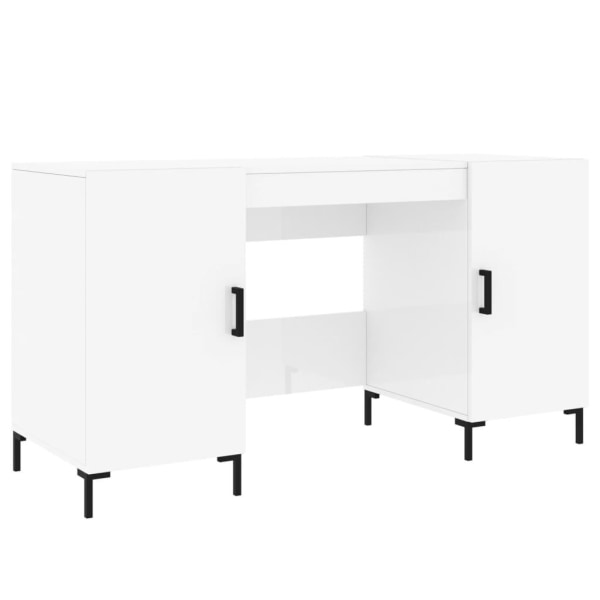 vidaXL Skrivbord vit högglans 140x50x75 cm konstruerat trä Vit