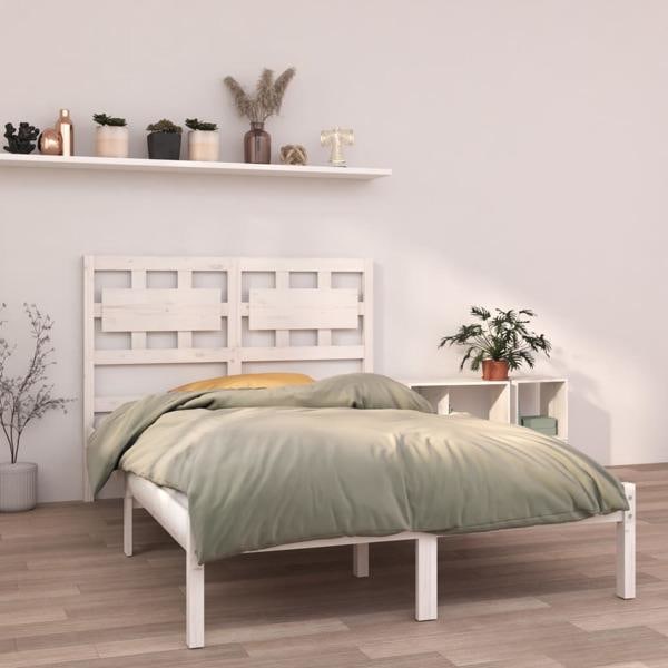 vidaXL Sängram vit massivt trä 120x200 cm enkelsäng Vit