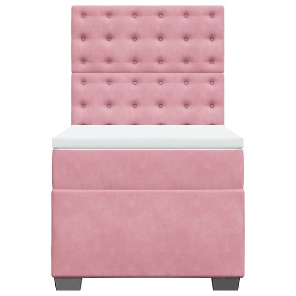 vidaXL Ramsäng med madrass rosa 80x200 cm sammet Rosa