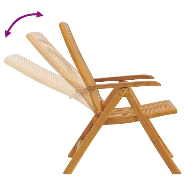 vidaXL Fällbara fåtöljer 8 st massivt trä i teak Brun