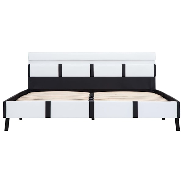 vidaXL Sängram med LEDs utan madrass vit 140x200 cm konstläder Vit