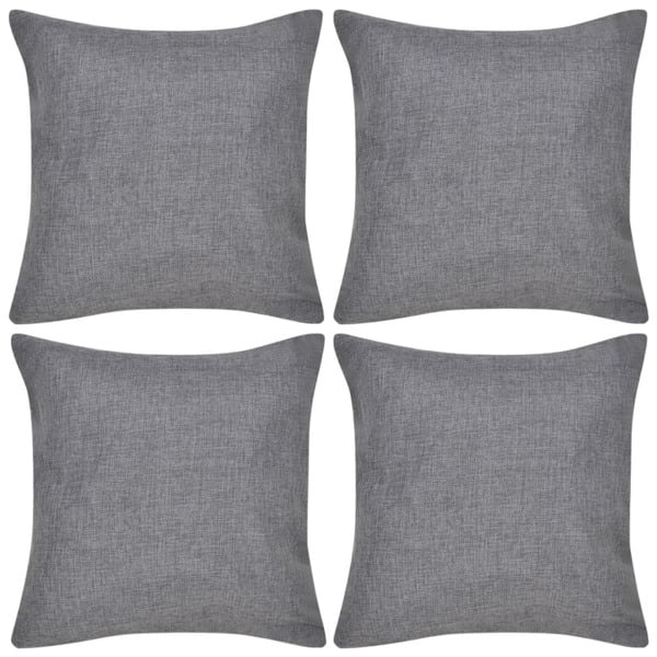 vidaXL 4 Kuddöverdrag i linnelook antracit 50 x cm Antracit