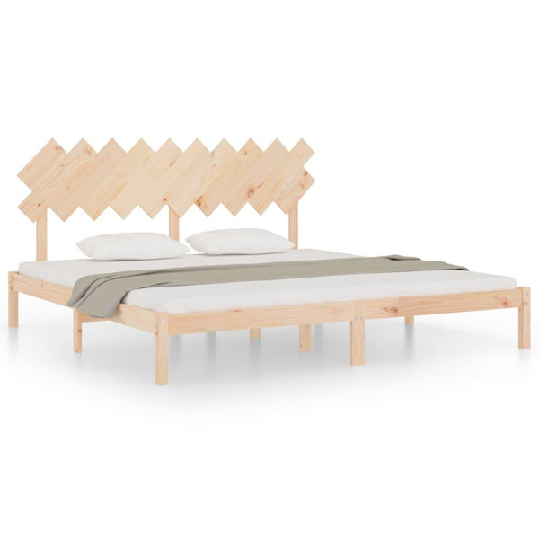 vidaXL Sängram 200x200 cm massivt trä Brun