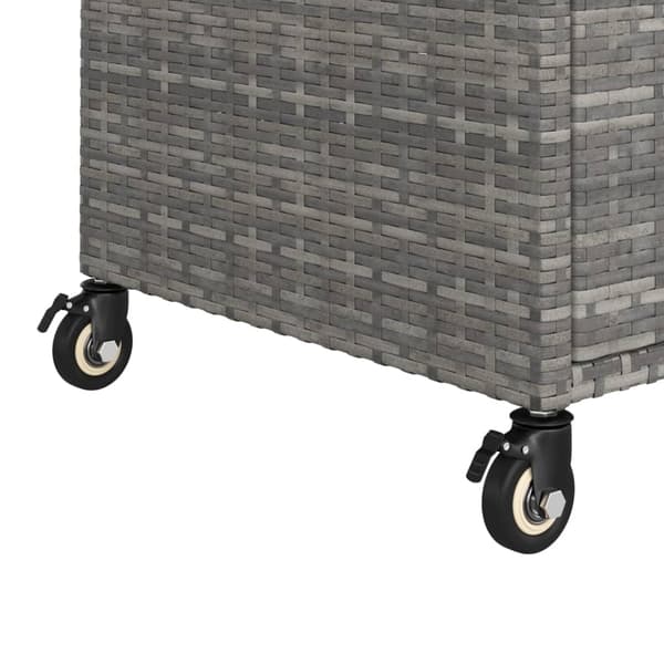 vidaXL Serveringsvagn med låda grå 100x45x97 cm konstrotting grå