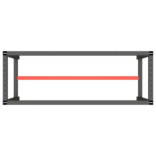 vidaXL Ram för arbetsbänk matt svart och matt röd 140x50x79 cm m Svart