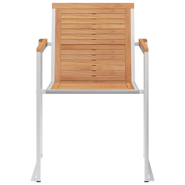 vidaXL Trädgårdsstolar med dynor 4 st massiv teak Beige