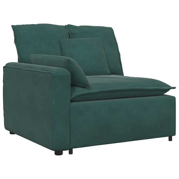 vidaXL Modulsoffa med dynor sammet mörkgrön Grön