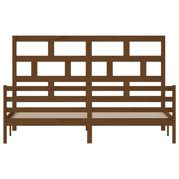 vidaXL Sängram honungsbrun massiv furu 200x200 cm Brun