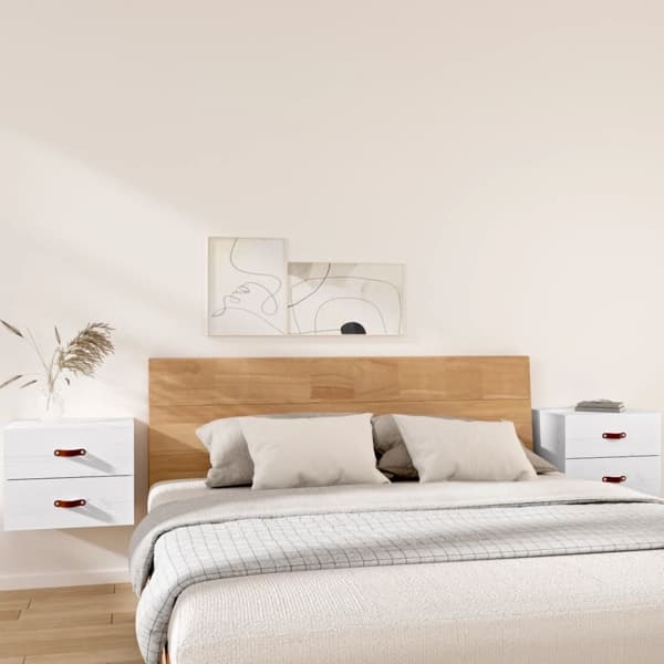 vidaXL Väggmonterade sängbord 2 st vit 50x36x40 cm Vit