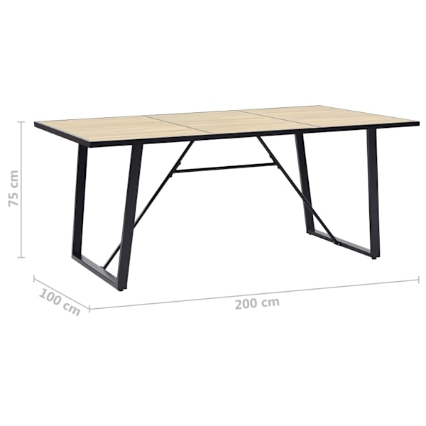 vidaXL Matbord ek 200x100x75 cm MDF Brun