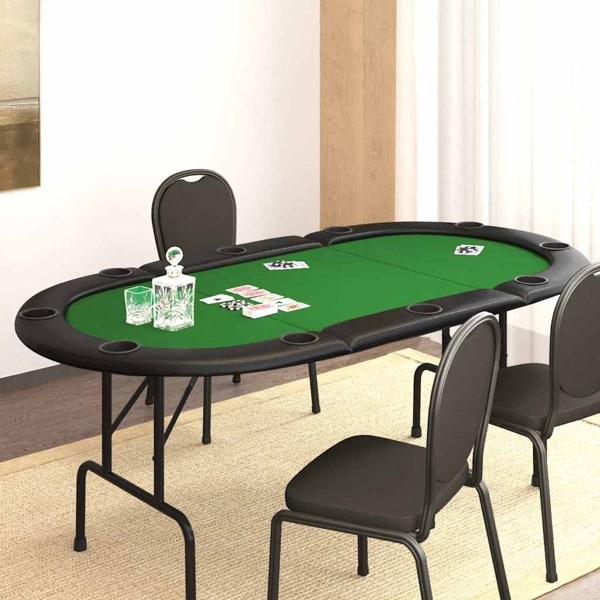 vidaXL Pokerbord för 10 spelare hopfällbart 207x106x76 cm grön Grön