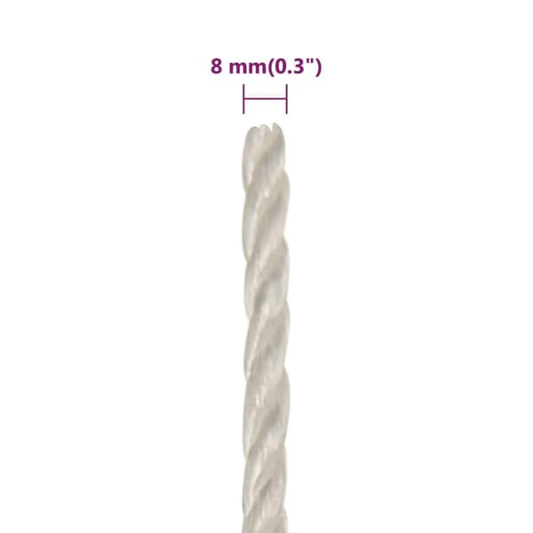 vidaXL Rep Vit 8 mm 50 m polypropylen