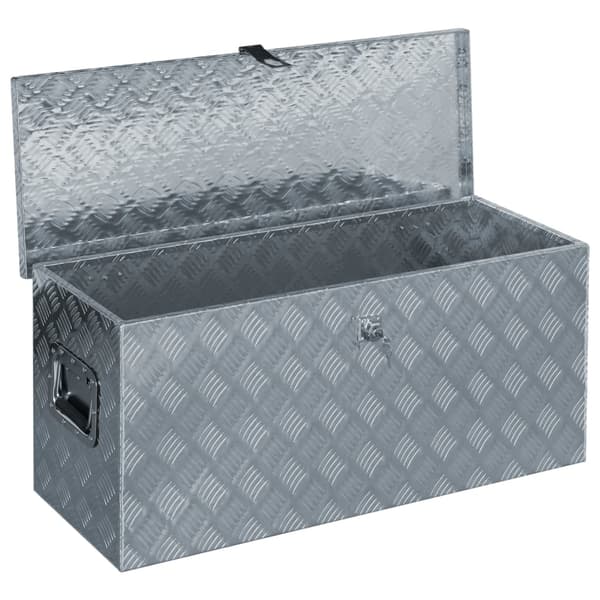 vidaXL Förvaringslåda aluminium 90,5x35x40 cm silver Silver