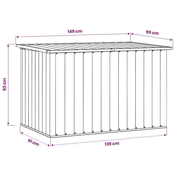 vidaXL Dynbox grå 149x99x93 cm grå