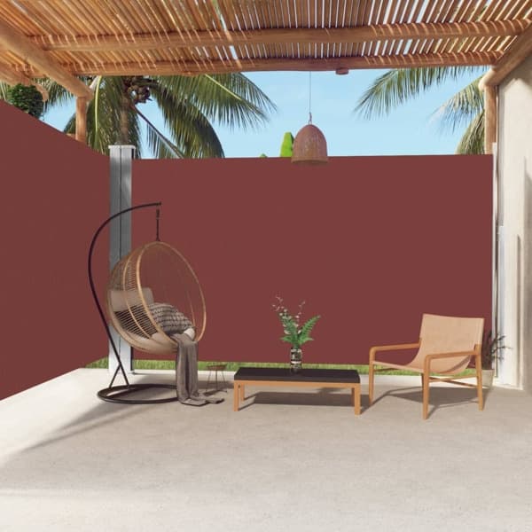 vidaXL Infällbar sidomarkis 220x600 cm brun Brun