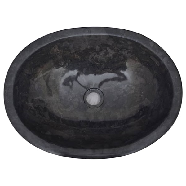 vidaXL Handfat svart 53x40x15 cm marmor Svart