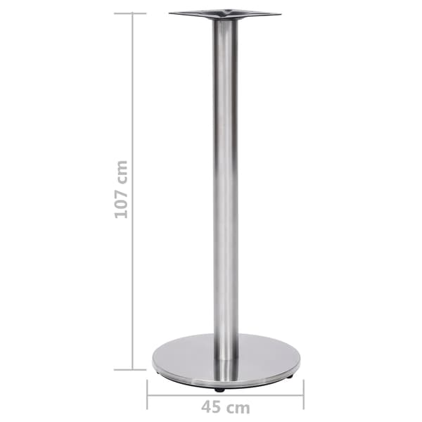 vidaXL Bordsben för cafébord silver Ø45x107 cm rostfritt stål Silver