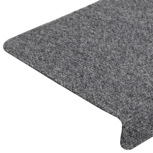 vidaXL Trappmattor självhäftande 5 st 65x21x4 cm ljusgrå rektangulär kant grå