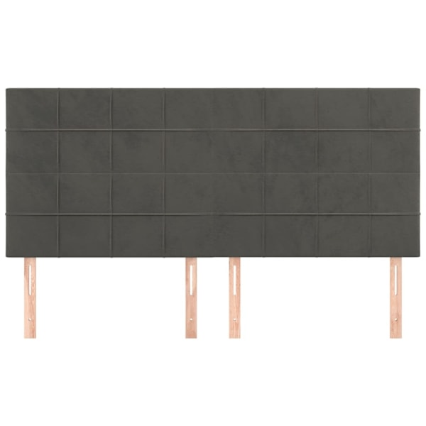 vidaXL Huvudgavlar 4 st mörkgrå 80x5x78/88 cm sammet Grå