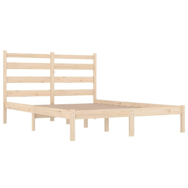 vidaXL Sängram massiv furu 140x200 cm Brun