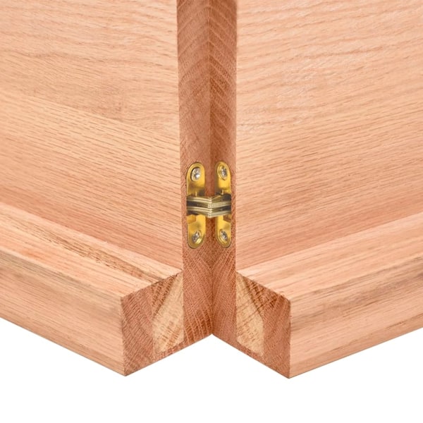 vidaXL Vägghylla ljusbrun 140x50x(2-6) cm behandlad massiv ek Brun