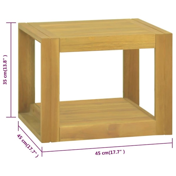 vidaXL Väggmonterat badrumsskåp 45x45x35 cm massiv teak Brun