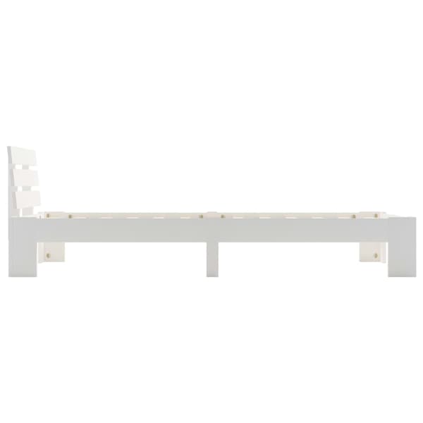 vidaXL Sängram vit massiv furu 100x200 cm Vit