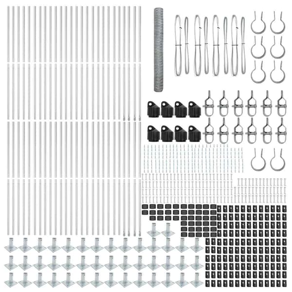 vidaXL Hexagonal stängsel med betongfundament 100 x 1,2 m Silver Mesh Silver