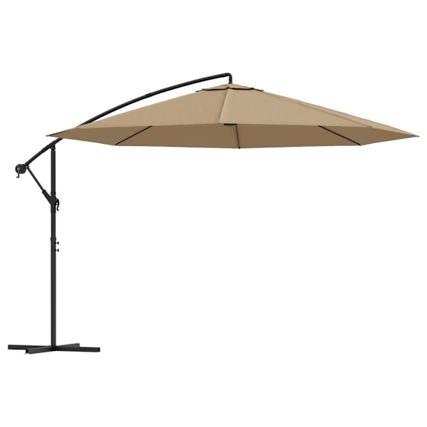 vidaXL Frihängande parasoll med aluminiumstång 350 cm taupe Taupe