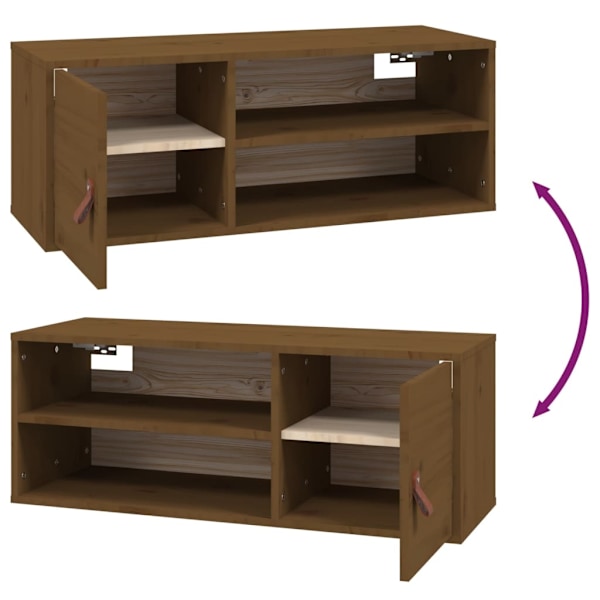 vidaXL Väggskåp honungsbrun 80x30x30 cm massiv furu Brun