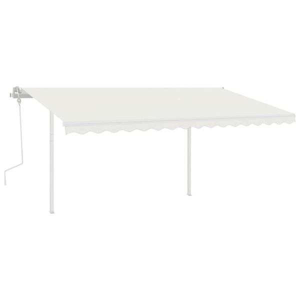 vidaXL Markis med LED manuellt infällbar 4x3 m gräddvit Creme