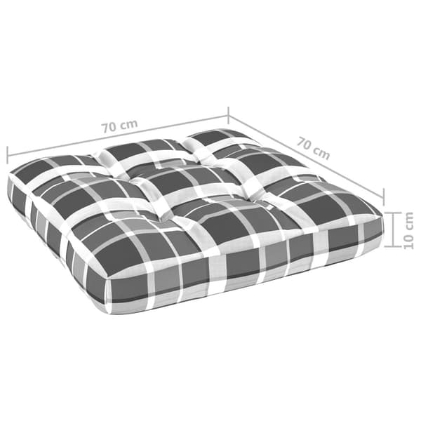 vidaXL Palldyna grårutig 70x70x12 cm tyg multifärg