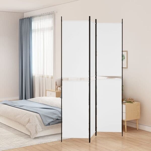 vidaXL Rumsavdelare 3 paneler vit 150x220 cm tyg Vit