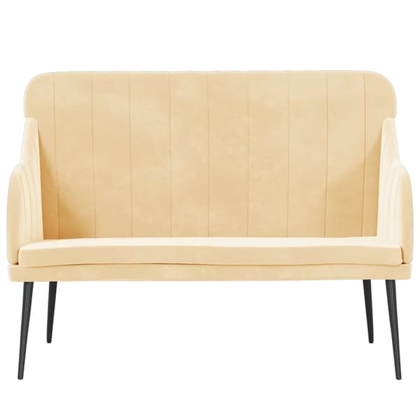 vidaXL Bänk gräddvit 110x76x80 cm sammet Kräm